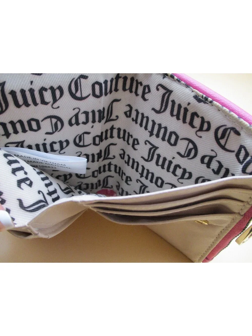 Juicy Couture Pink Heart Quilted Wallet with Card Holder Set